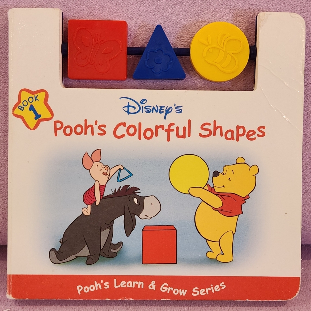 Vintage Disney 1999 Pooh's Colorful Shapes Board Book